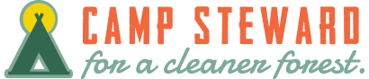 Camp Steward. For a cleaner forest.